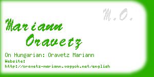 mariann oravetz business card